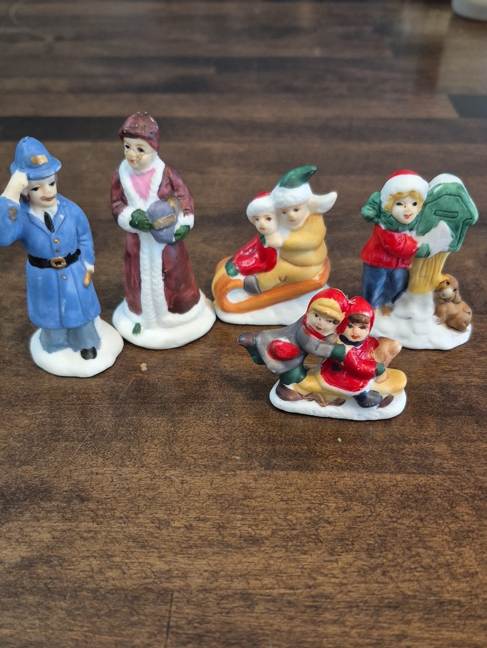Holiday Kids Figurine Set - Red, Green, Blue